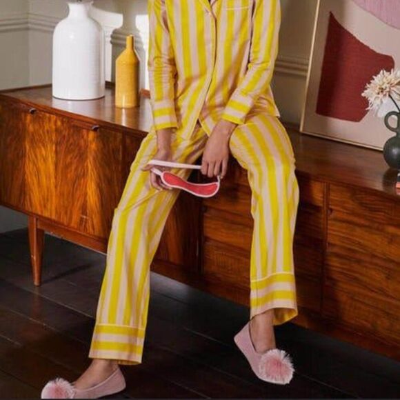 Boden Other - Boden Janie Pajama Bottom Pants Milk Wasp Pink Gold 10